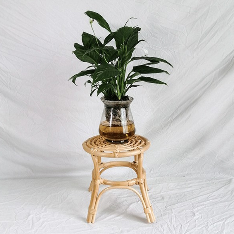 Handwoven Natural Rattan Plant Stand Handwoven Natural Rattan Plant Stand