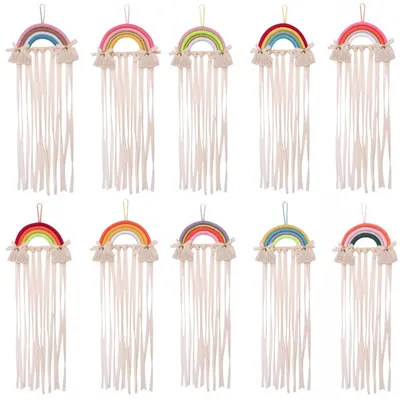 Handwoven Rainbow Hair Clip Organizer Handwoven Rainbow Hair Clip Organizer