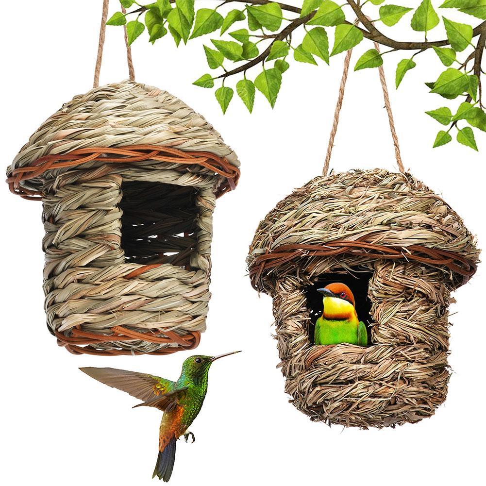 Handwoven Straw Bird Nest Parrot Hatching Outdoor Garden Hanging Hatching Breeding House Nest Bird Accessory Handwoven Straw Bird Nest Parrot Hatching Outdoor Garden Hanging Hatching Breeding House Nest Bird Accessory