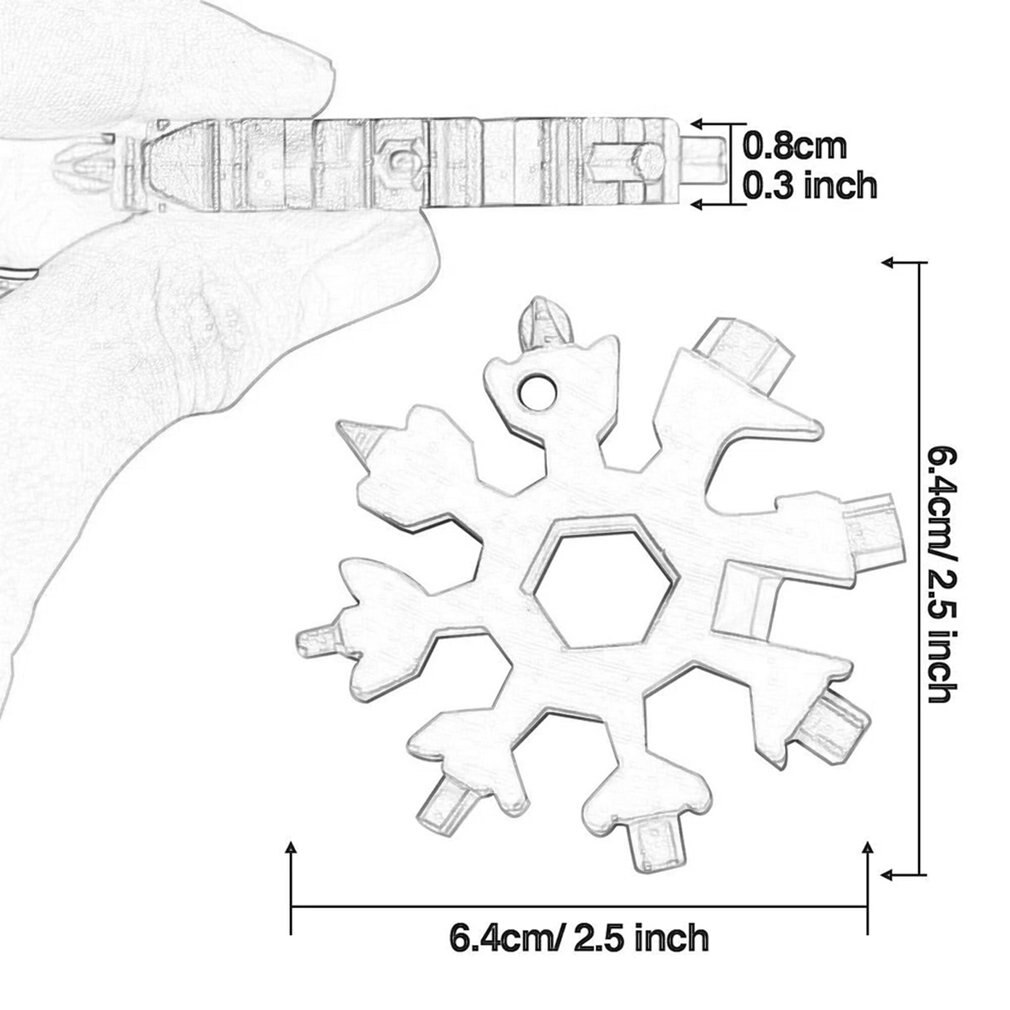 Handy 18 in 1 Snowflake Tool with Case