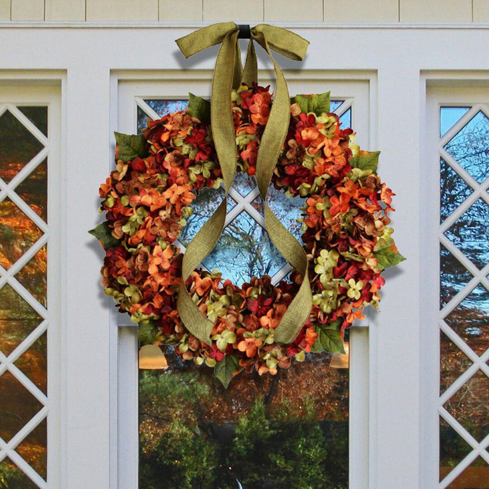Hanging Artificial Autumn Door Wreath