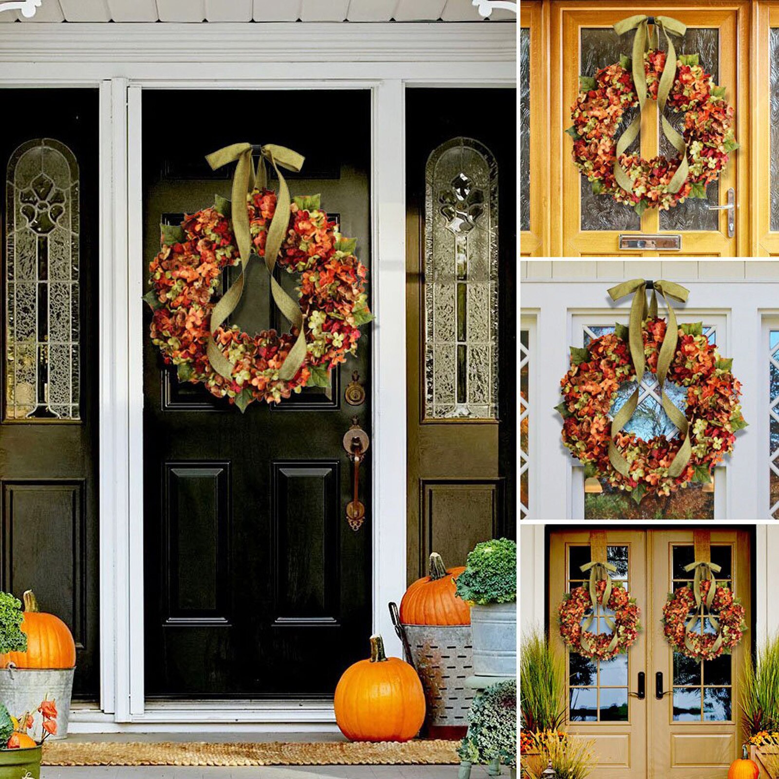 Hanging Artificial Autumn Door Wreath
