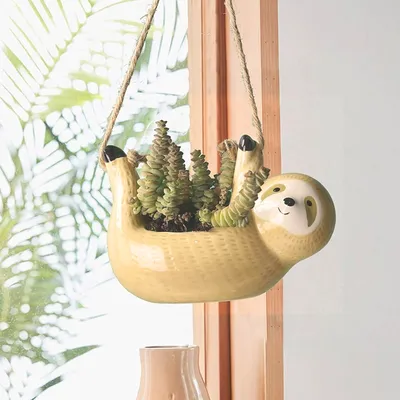 Hanging Ceramic Sloth Plant Pot Hanging Ceramic Sloth Plant Pot