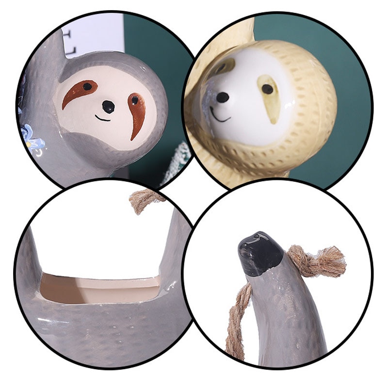 Hanging Ceramic Sloth Plant Pot Hanging Ceramic Sloth Plant Pot