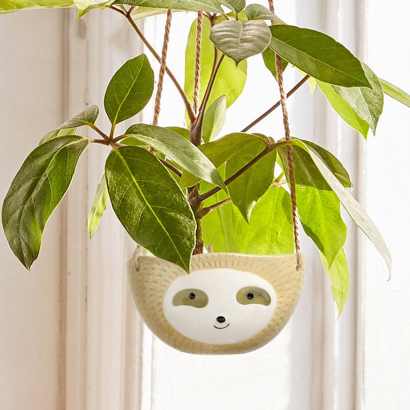Hanging Ceramic Sloth Plant Pot Hanging Ceramic Sloth Plant Pot