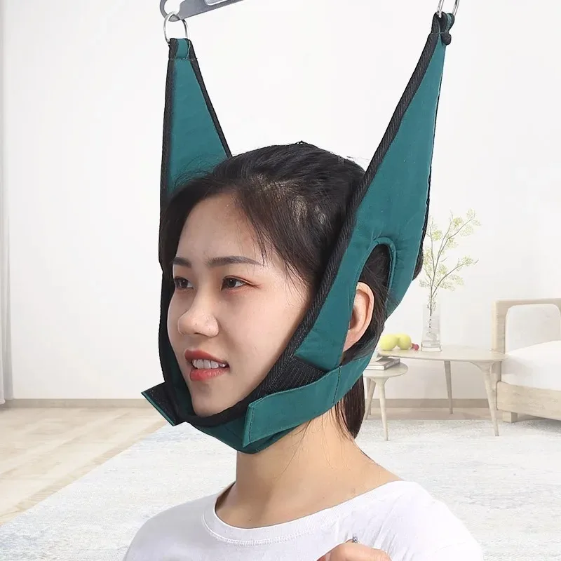 Hanging Cervical Traction Device Soft Neck Stretching Belt Pain Relief Metal Bracket Chiropractic Neck Traction Cushion