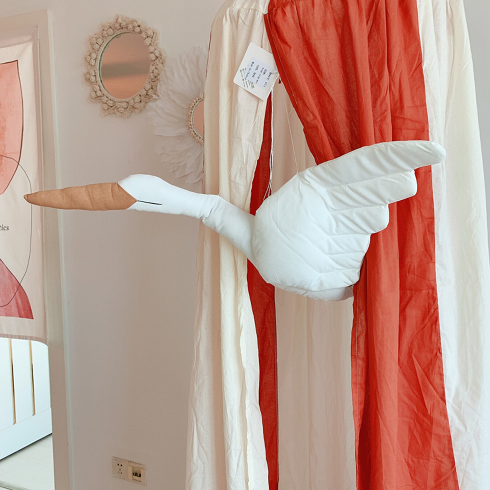 Hanging Cotton Linen Swan Mobile Hanging Cotton Linen Swan Mobile