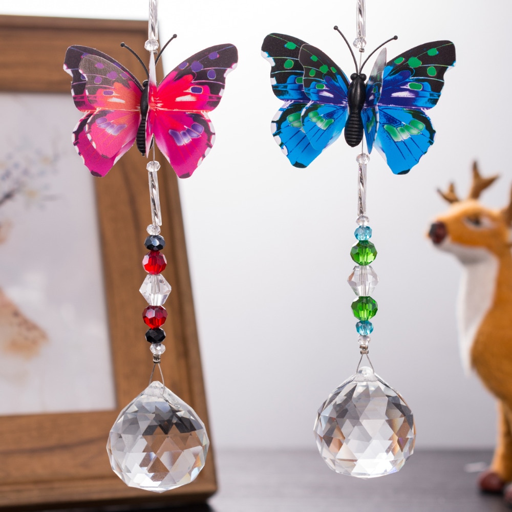 Hanging Crystal Butterfly Suncatcher (2 pcs)