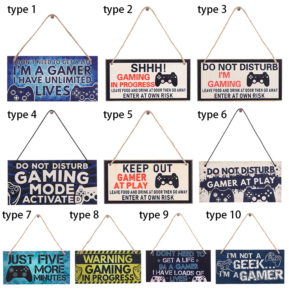 Hanging Design Gamer Door Sign