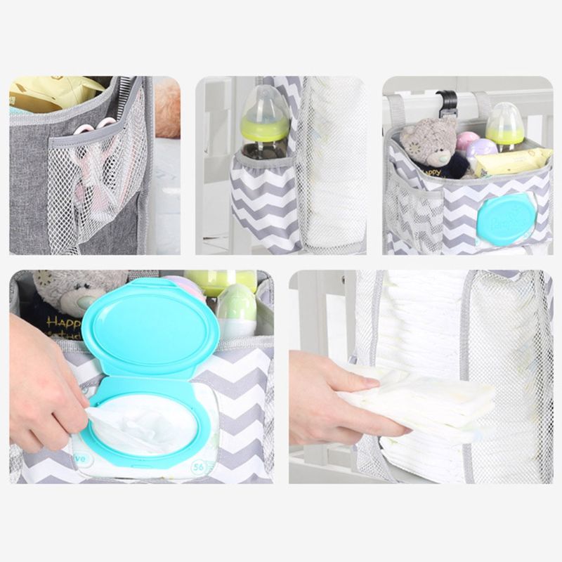 Hanging Diaper Caddy Crib Organizer Hanging Diaper Caddy Crib Organizer