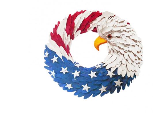 Hanging Door Garland American Eagle Wreath