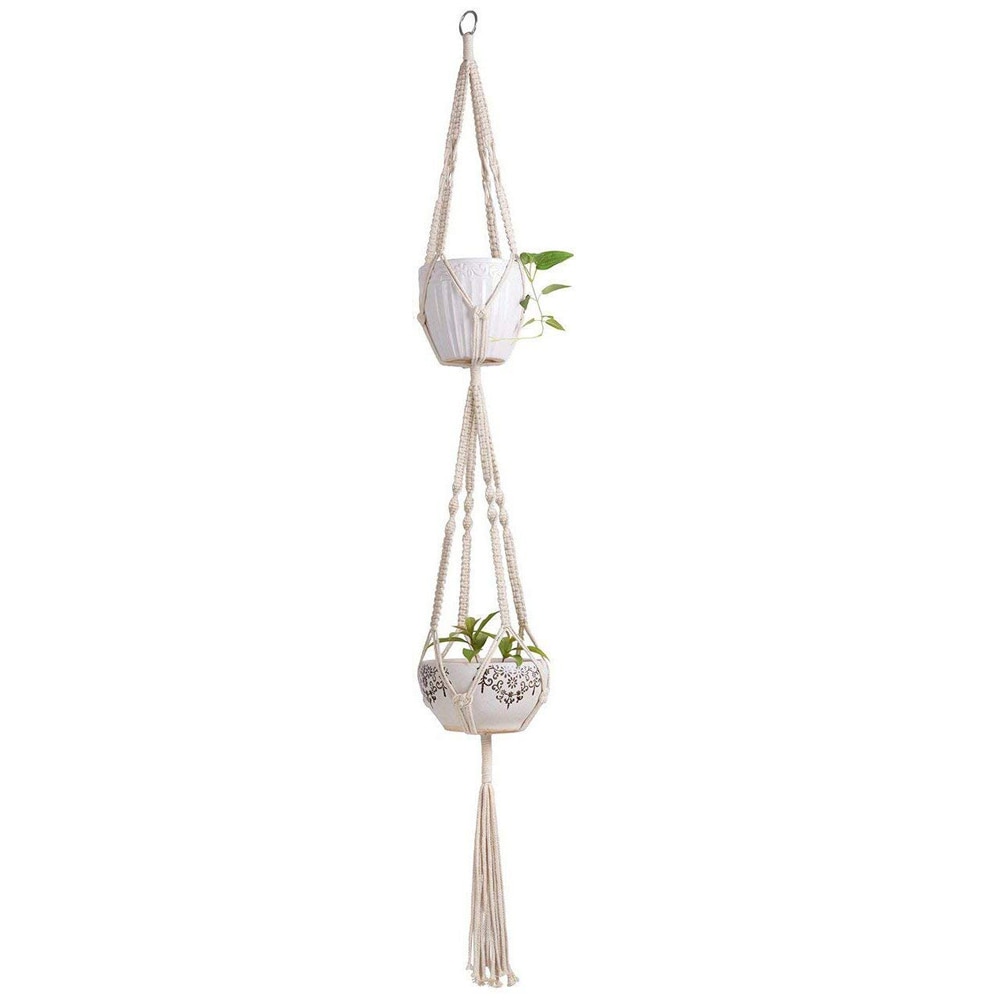 Hanging Double Macrame Plant Hanger Hanging Double Macrame Plant Hanger
