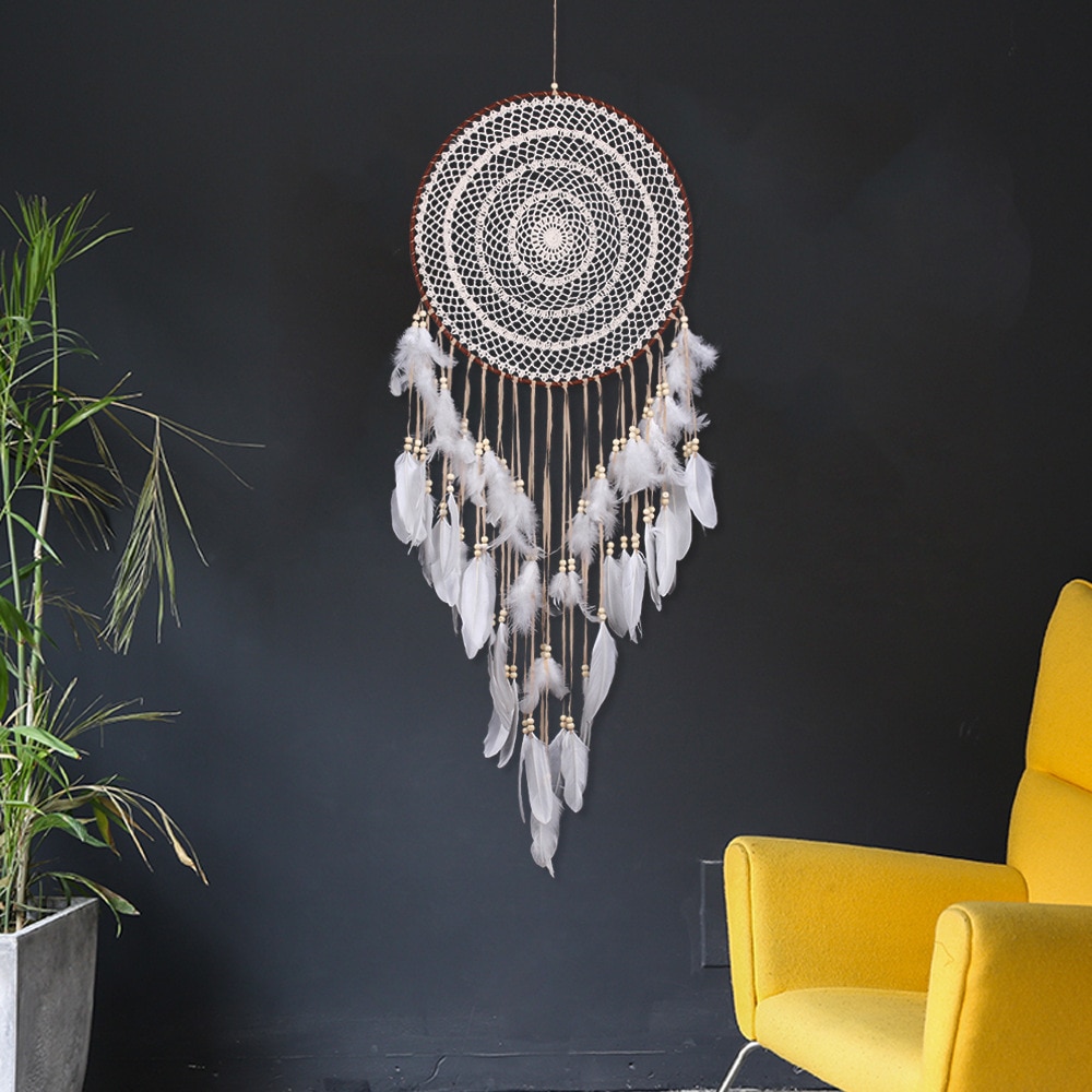 Hanging Dream Catcher All White Bohemian Style Hanging Dream Catcher All White Bohemian Style