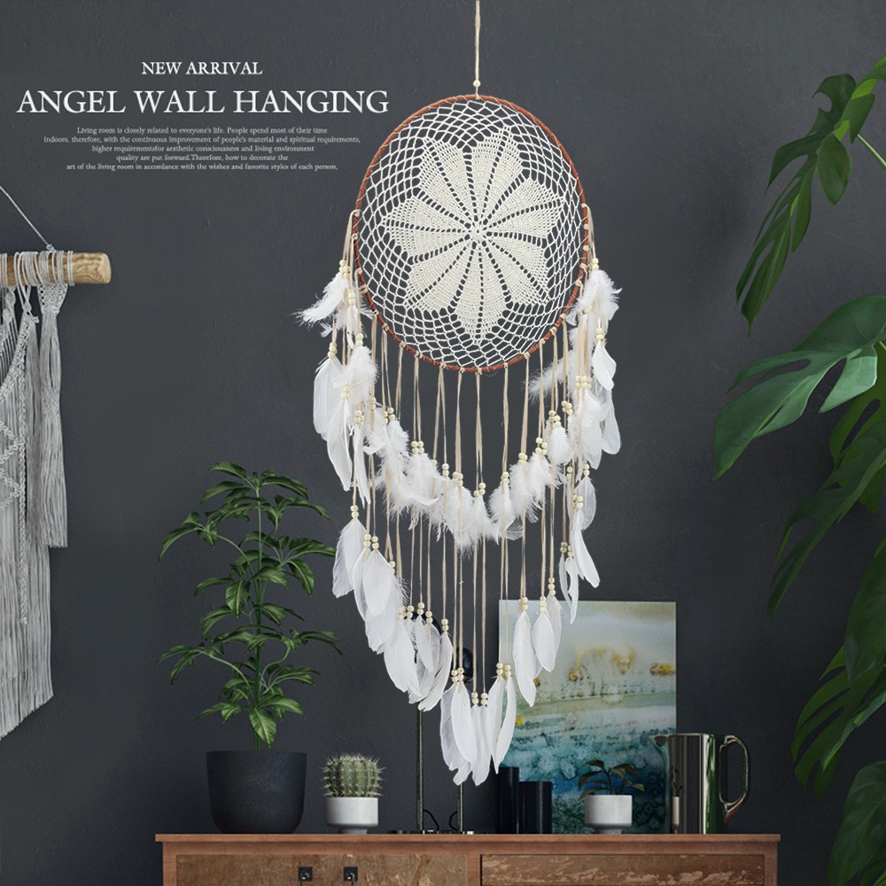 Hanging Dream Catcher All White Bohemian Style Hanging Dream Catcher All White Bohemian Style