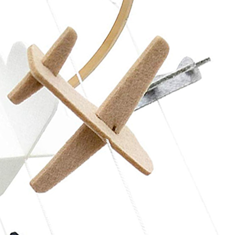 Hanging Felt and Wood Airplane Mobile