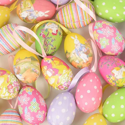 Hanging Foam Easter Egg Decors (12 pcs)