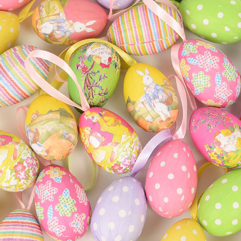 Hanging Foam Easter Egg Decors (12 pcs)