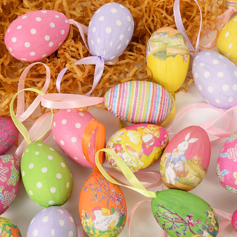 Hanging Foam Easter Egg Decors (12 pcs)