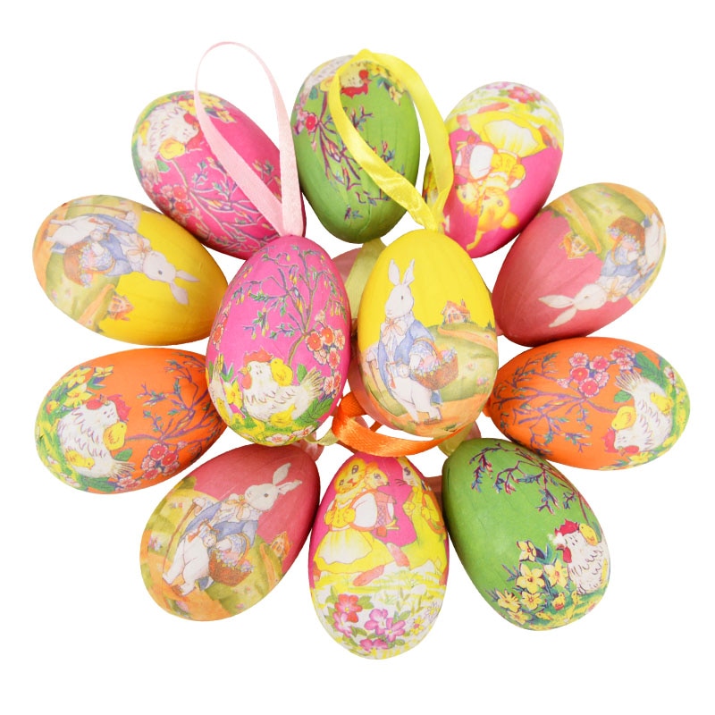 Hanging Foam Easter Egg Decors (12 pcs)