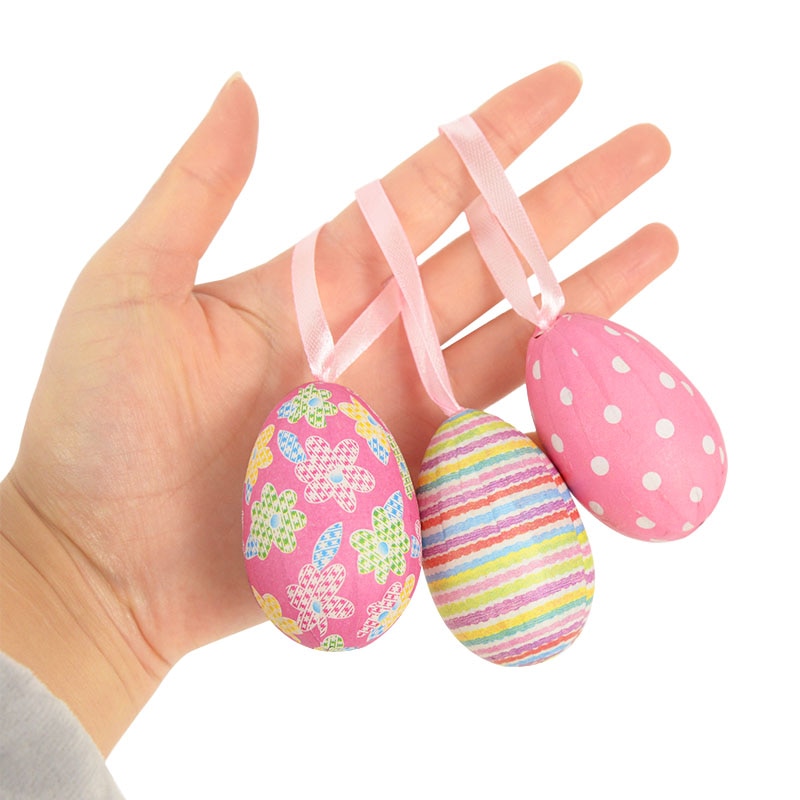 Hanging Foam Easter Egg Decors (12 pcs)