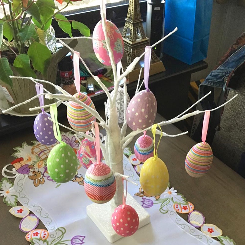 Hanging Foam Easter Egg Decors (12 pcs)