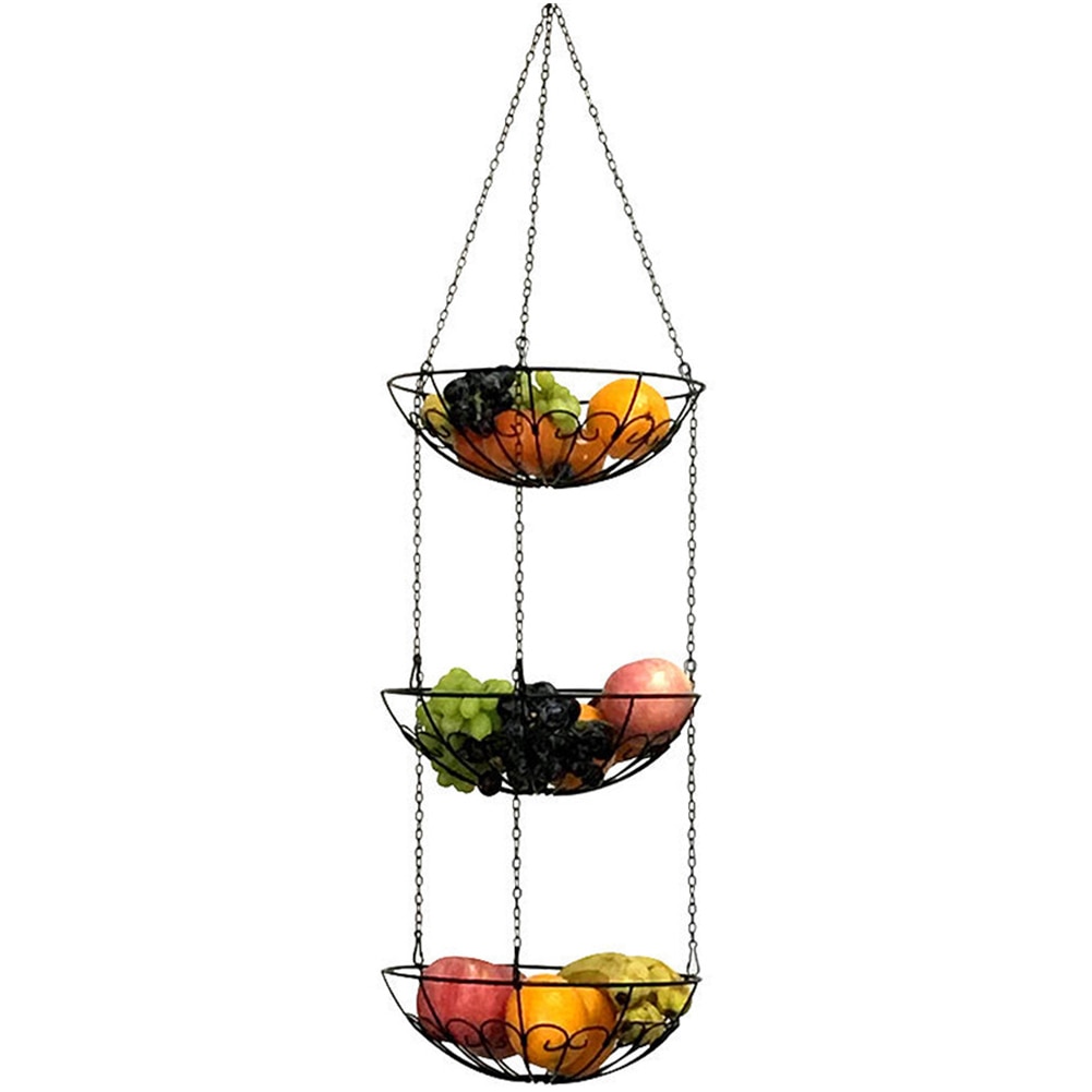 Hanging Fruit Basket 3 Tier Rack Hanging Fruit Basket 3 Tier Rack
