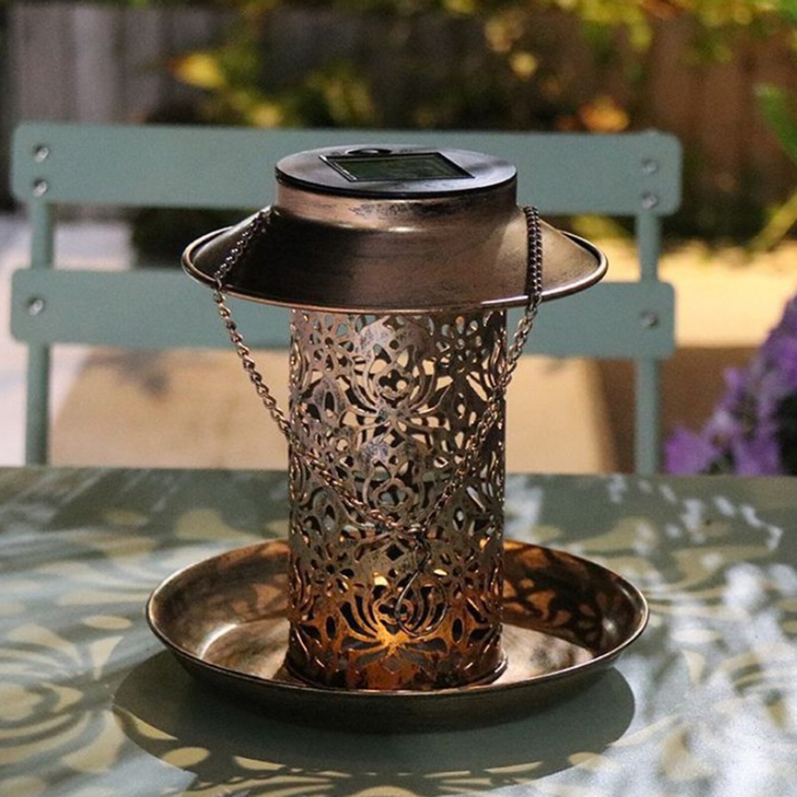 Hanging Iron Solar Bird Feeder Hanging Iron Solar Bird Feeder