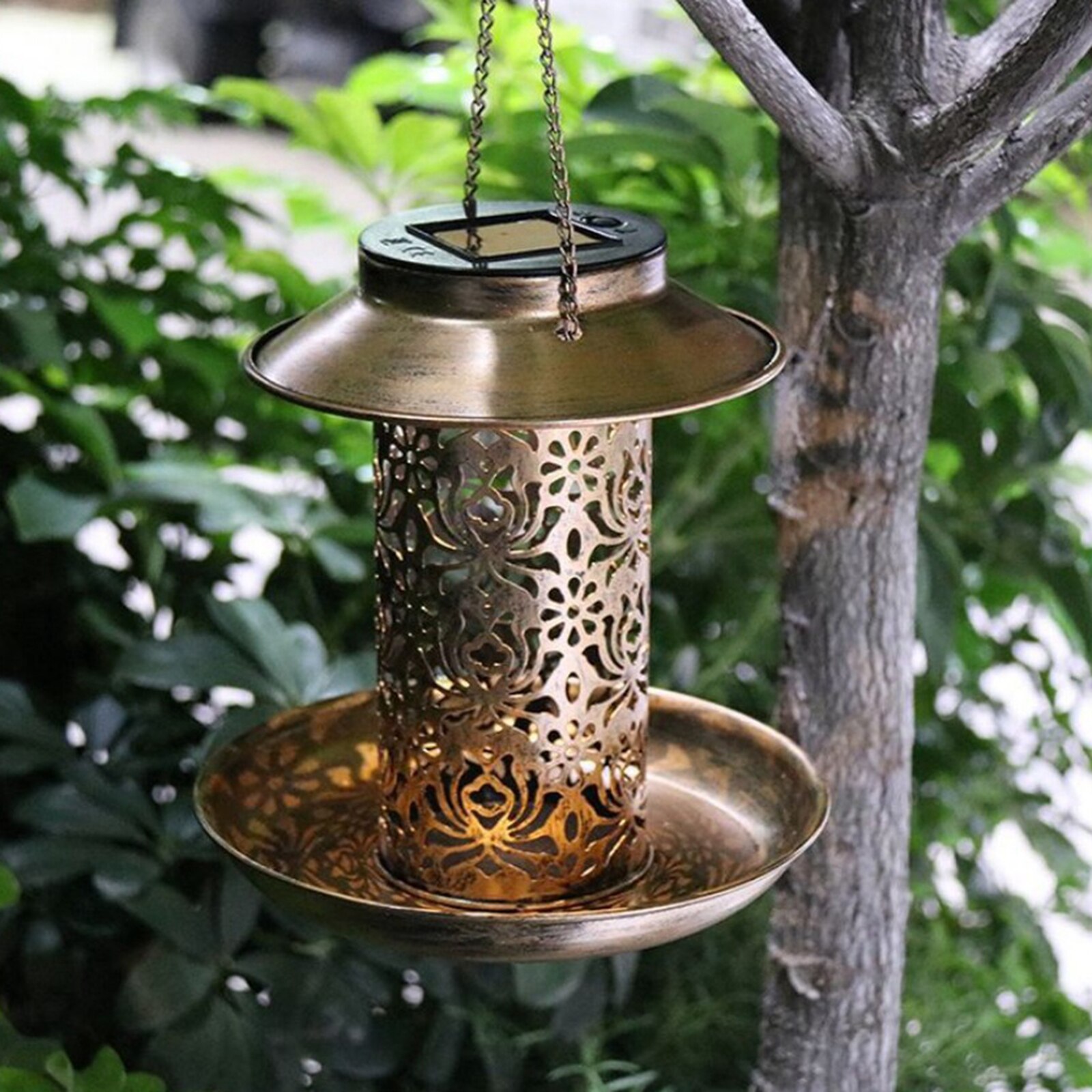 Hanging Iron Solar Bird Feeder Hanging Iron Solar Bird Feeder