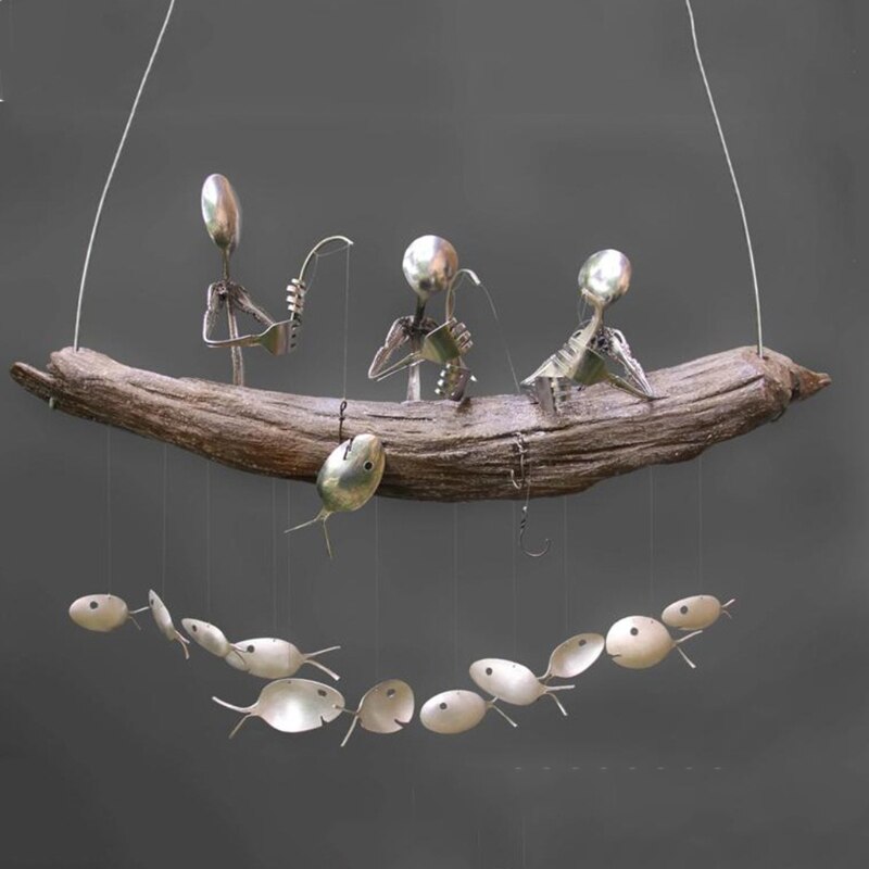 Hanging Iron Spoon Fish Wind Chime