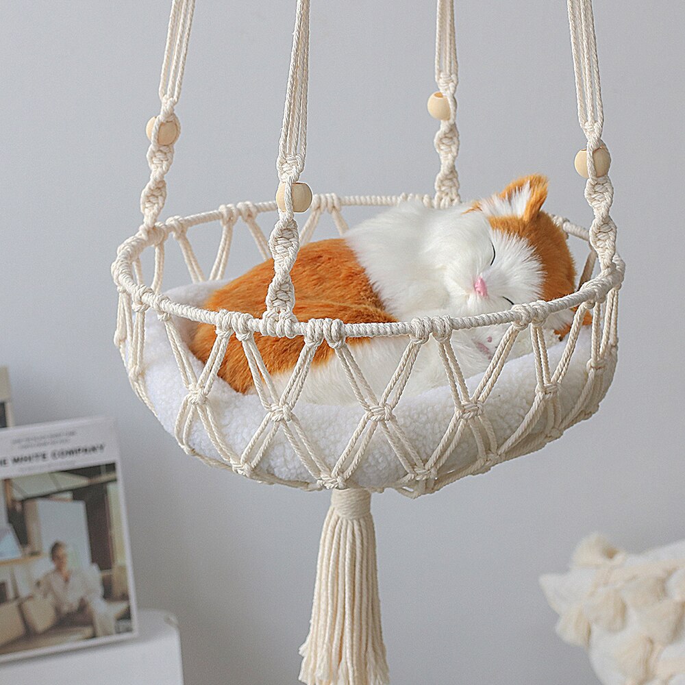 Hanging Macrame Cat Hammock Hanging Macrame Cat Hammock