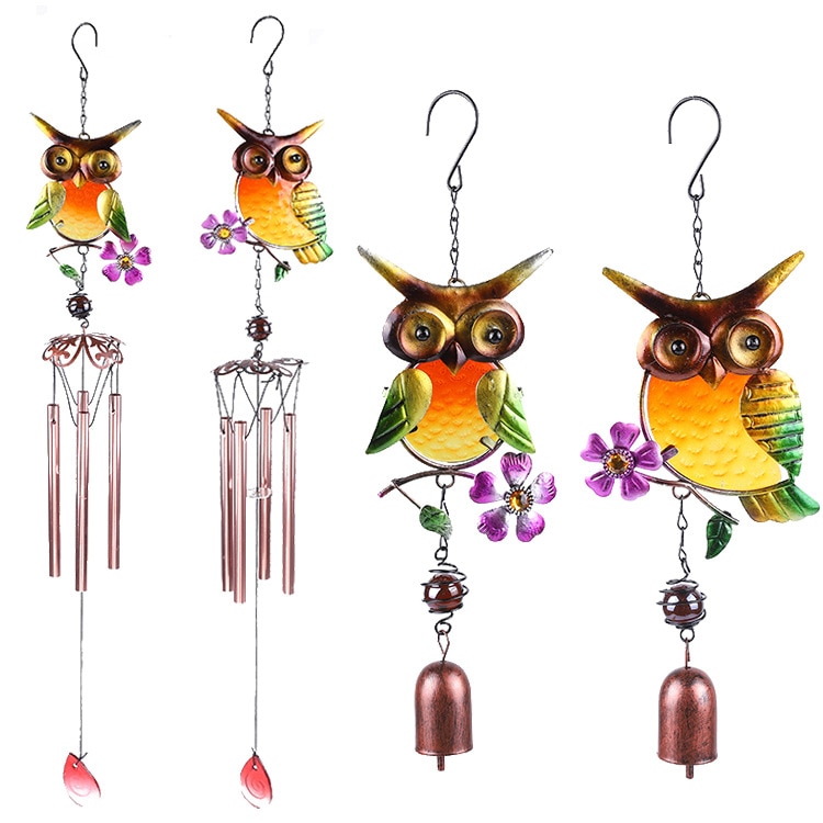 Hanging Metal Owl Wind Chimes