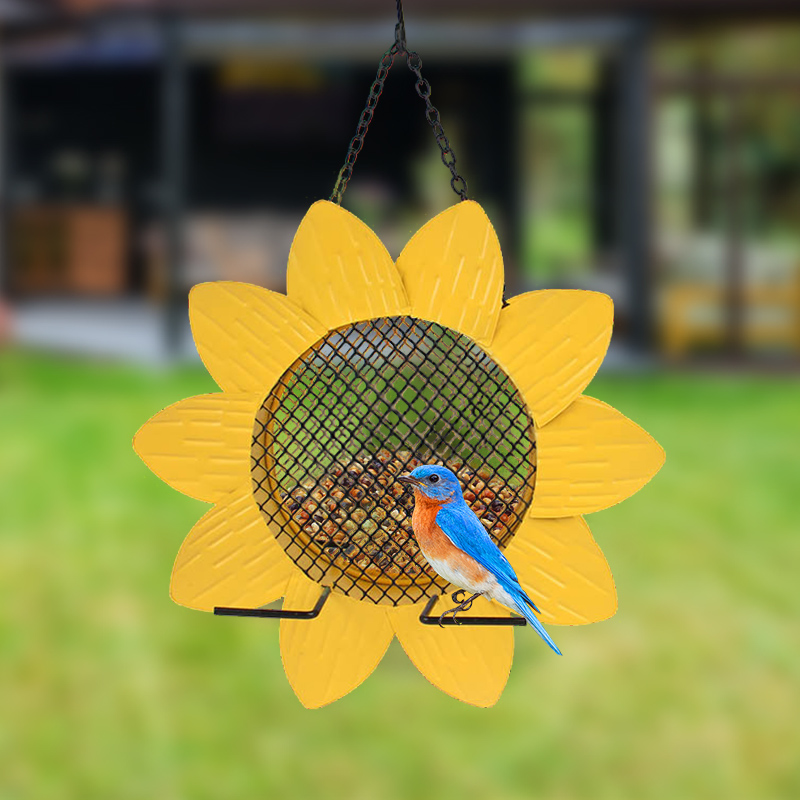 Hanging Metal Sunflower Bird Feeder Hanging Metal Sunflower Bird Feeder