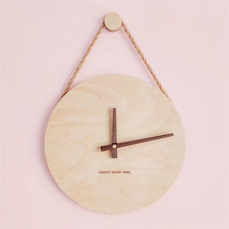 Hanging Minimalist Wooden Clock for Wall