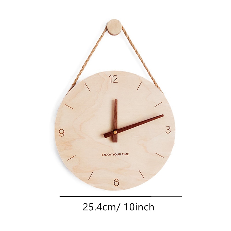 Hanging Minimalist Wooden Clock for Wall