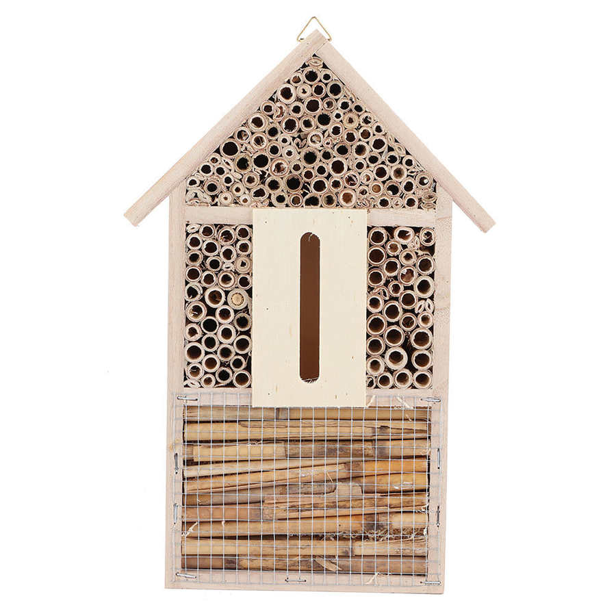 Hanging Natural Wooden Bee House Hanging Natural Wooden Bee House