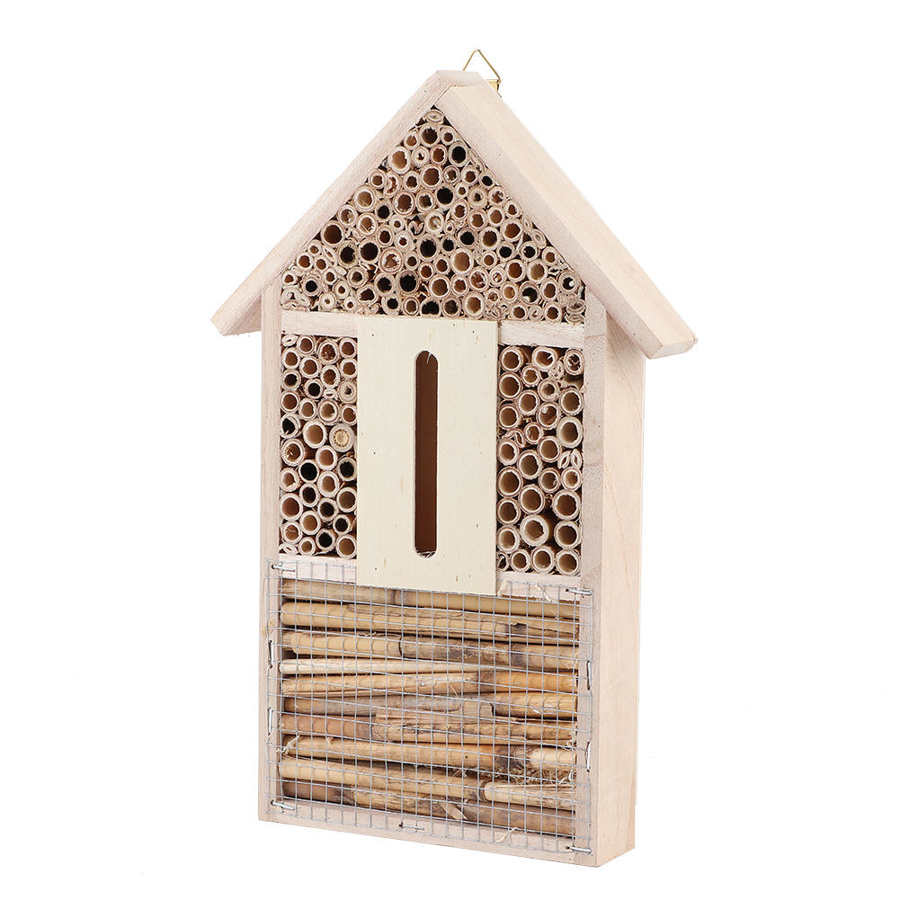 Hanging Natural Wooden Bee House Hanging Natural Wooden Bee House