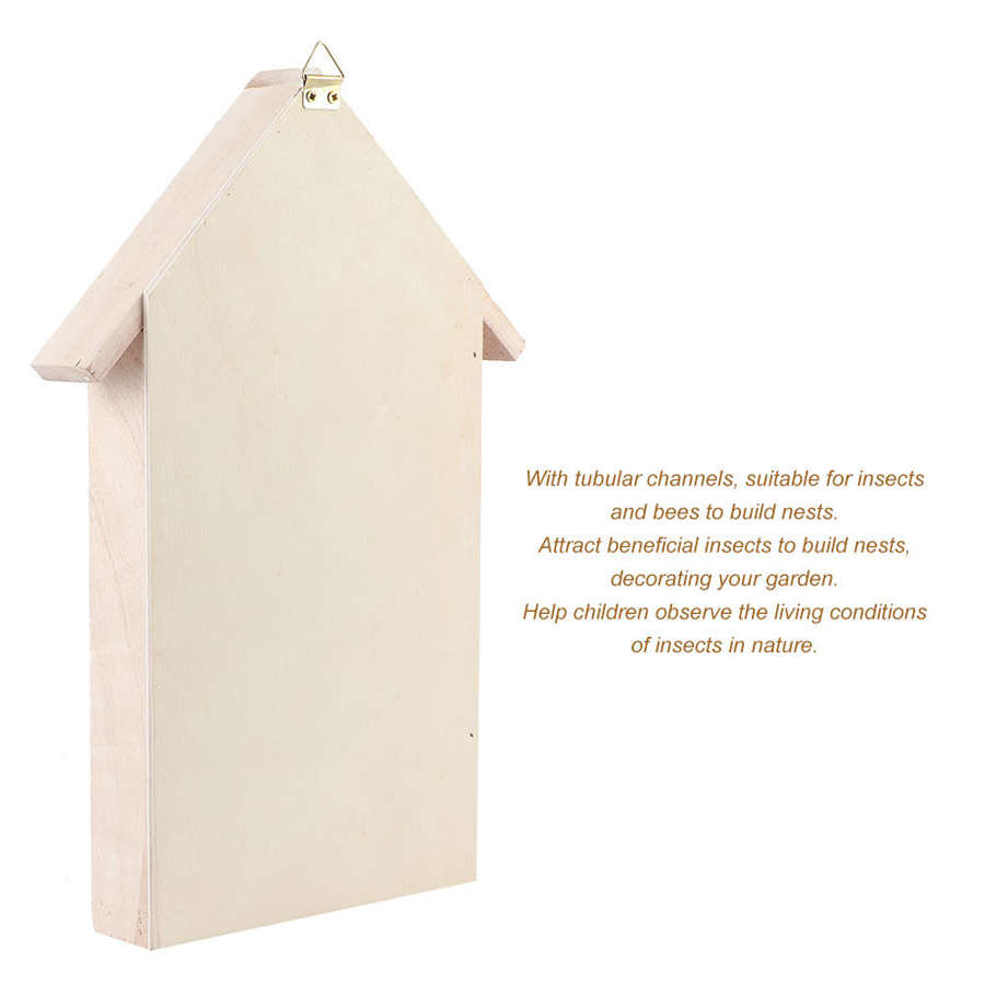Hanging Natural Wooden Bee House Hanging Natural Wooden Bee House