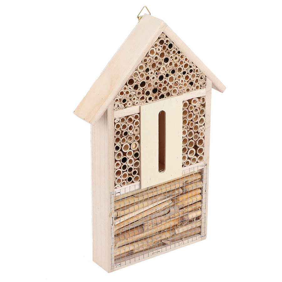 Hanging Natural Wooden Bee House Hanging Natural Wooden Bee House