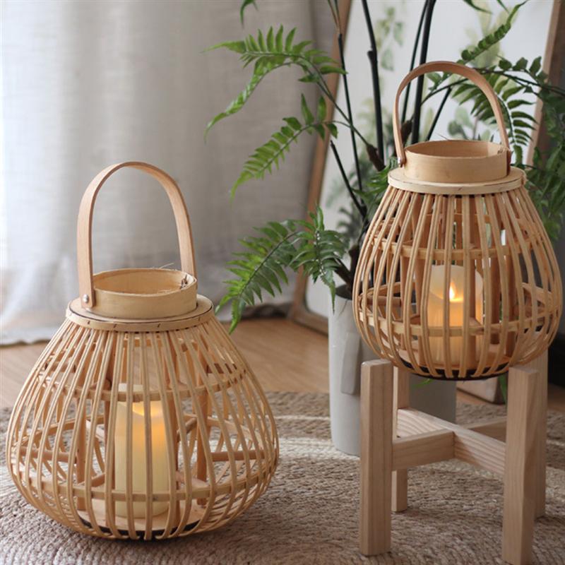 Hanging Outdoor Wicker Lantern