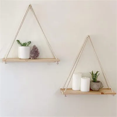 Hanging Plant Shelf Wall Wood Decor
