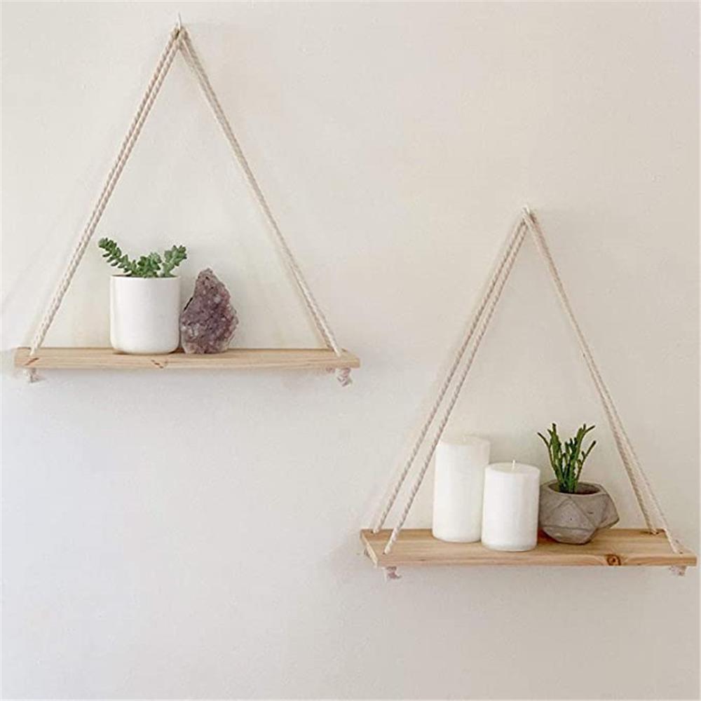 Hanging Plant Shelf Wall Wood Decor