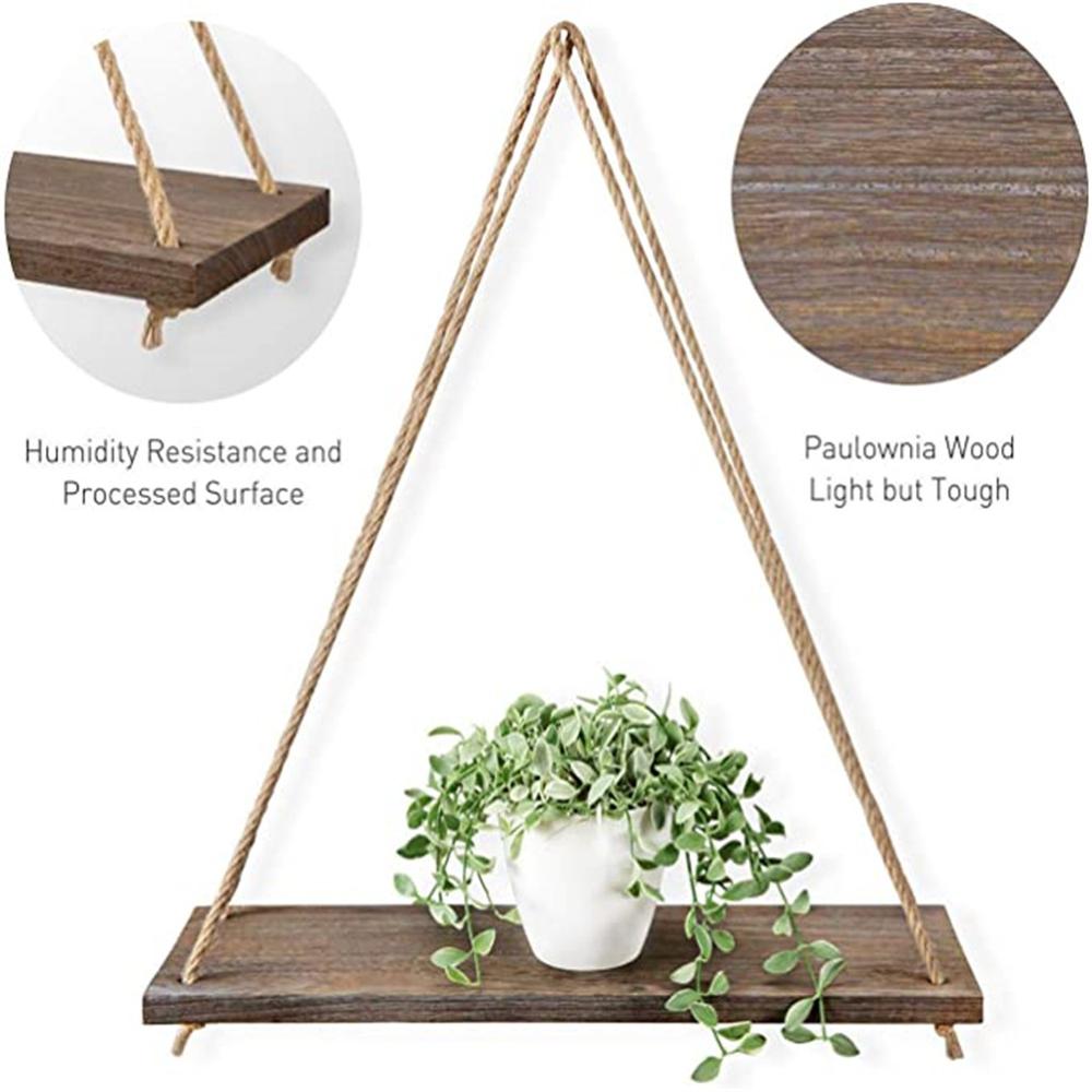 Hanging Plant Shelf Wall Wood Decor