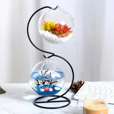 Hanging Plant Stand with Glass Balls
