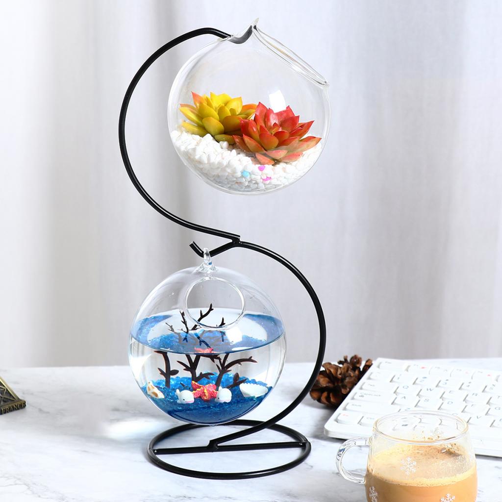 Hanging Plant Stand with Glass Balls Hanging Plant Stand with Glass Balls