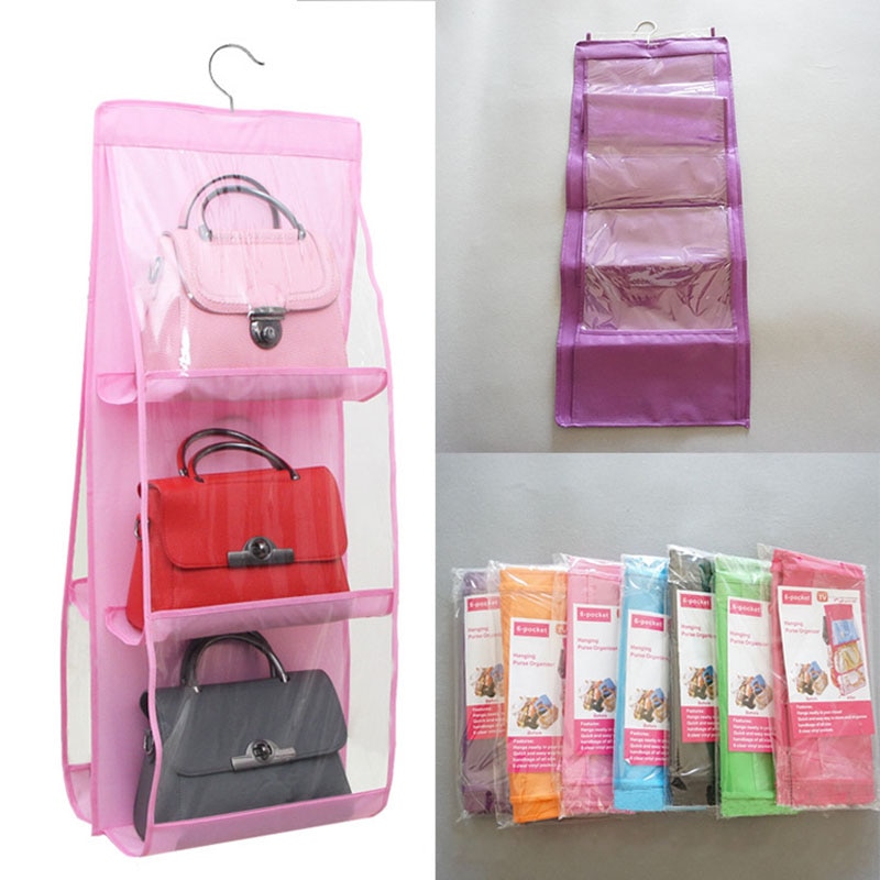 Hanging Purse Organizer 6 Pocket Storage Hanging Purse Organizer 6 Pocket Storage