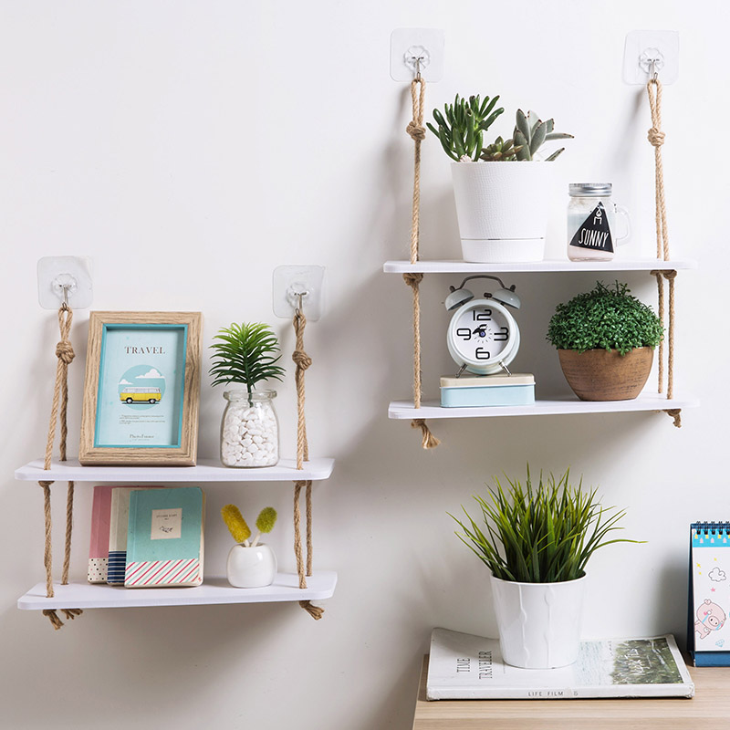 Hanging Rope Shelf Decorative Rack Hanging Rope Shelf Decorative Rack