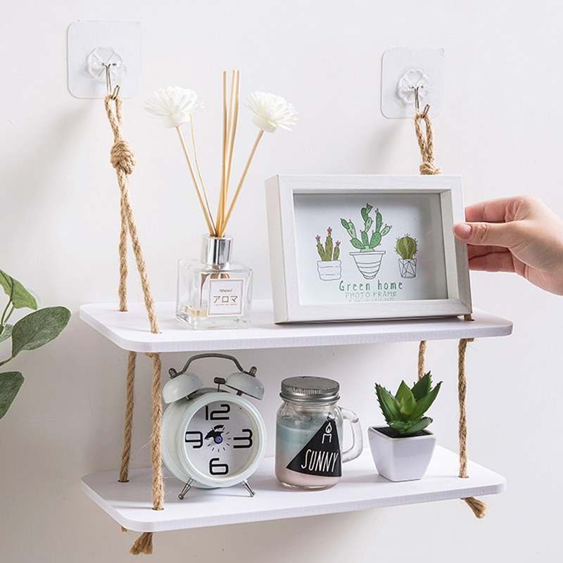 Hanging Rope Shelf Decorative Rack Hanging Rope Shelf Decorative Rack