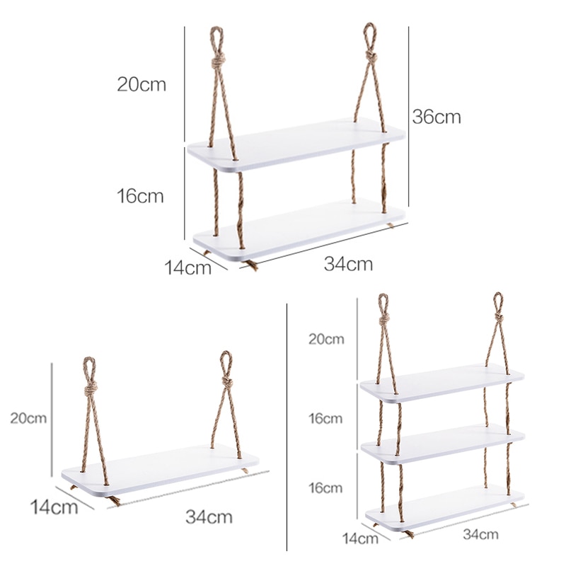 Hanging Rope Shelf Decorative Rack Hanging Rope Shelf Decorative Rack