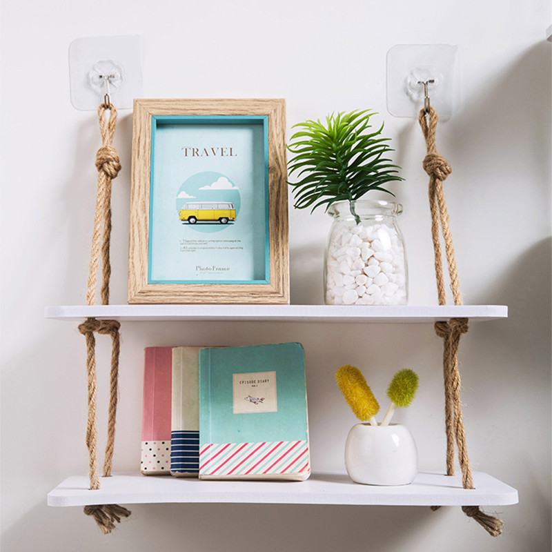 Hanging Rope Shelf Decorative Rack Hanging Rope Shelf Decorative Rack