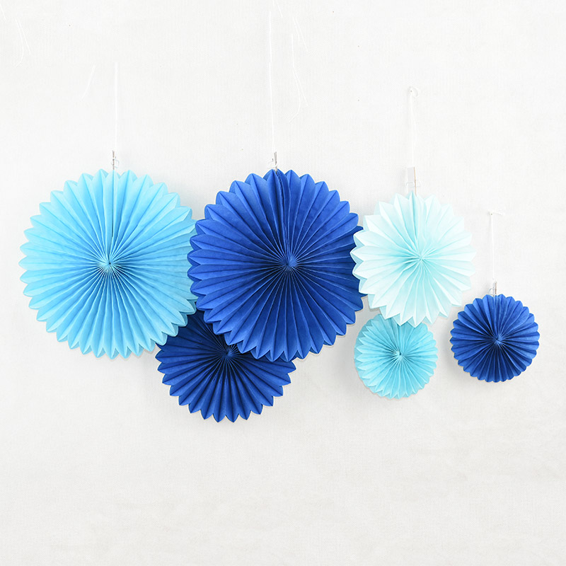 Hanging Round Paper Fan Decors (5Pcs) Hanging Round Paper Fan Decors (5Pcs)